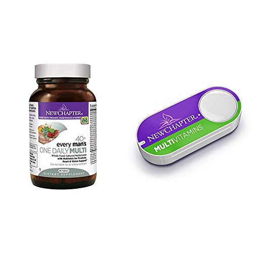 New Chapter Every Man s One Daily 40+, Men s Multivitamin Fermented with Probiotics + Saw Palmetto + B Vitamins + Vitamin D3 + Organic Non-GMO Ingredients  - 96 ct + New Chapter Multivitamins