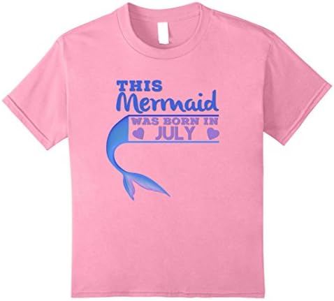 unisex-child This Mermaid Was Born In July T-Shirt 12 Pink