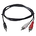 InstallerParts 3 Ft 3.5mm Male-to-Male Stereo Audio Cable - 3.5mm Stereo Plug to 2xRCA-M Cable - Compatible with iPods, iPhones, Android Phones, MP3 Music Players, and Much More!