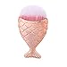 Makeup Brushes Set, LHEI Fish Scale Makeup Brush Fishtail Bottom Brush Powder Blush Makeup Cosmetic Brushes Tool (4pcs Rose Gold)
