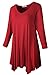 LARACE Plus Size Tops for Women Tunic Asymmetrical Dress Shirts 3/4 Sleeve V Neck Flowy Ladies Clothes for Leggings(Wine Red 1X)