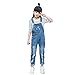 Digirlsor Girls Overalls Little Big Kids Distressed Denim Bib Pants Ripped Blue Jeans Romper Jumpsuit, 3-12Y