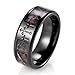 SHARDON Men's 8mm Plated Black Titanium Wedding Bands 3 Crosses and Camouflage Inlaid Christian Ring