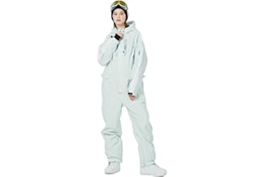 ALSOGO Women One Pieces Ski Suits Jumpsuits Waterproof Insulated Snowsuit Overalls with Detachable Belt for Snow Sport
