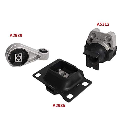 3PCS Engine & Trans Mount Kit Compatible for 2005 2006 2007 Ford Focus 2.0L Automatic Transmission Replace # A5312 A2939 A2986