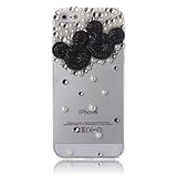 3d Clear Crystal Bling Case Cover with Rhinestone Mickey Minnie Mouse for Iphone (5c, black) (hgg6)