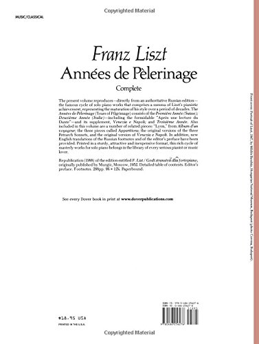 AnnÃ©es de PÃ¨lerinage, Complete (Dover Music for Piano) - //medicalbooks.filipinodoctors.org