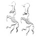 Silver Unicorn Skeleton Drop Earrings [Goth, Fantasy]