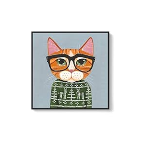 Framed Canvas Wall Art for Living Room, Bedroom Cute Animal Theme Canvas Prints for Home Decoration Ready to Hang - 16x16 inches