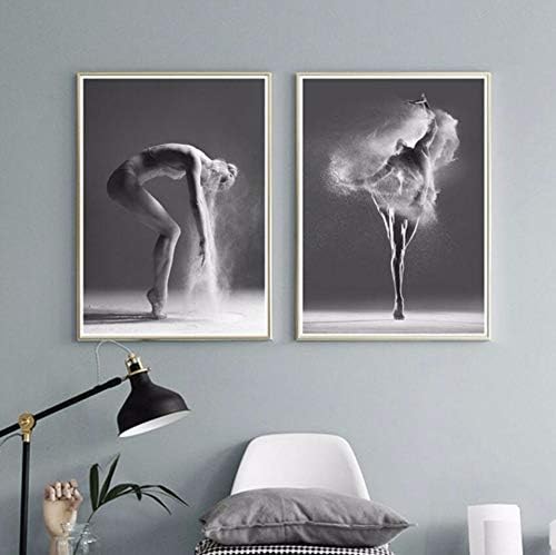 Wadyx Art Decoration Dance Painting Black and White Photography Poster Ballerina Nordic Poster Modern Home Decoration Canvas Wall Art for Bedroom 50Cmx70Cm X2 No Frame（B）