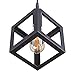LNC Black Geometric Pendant Lighting, Geometric Modern Square Hanging Light Ceiling Fixture for Kitchen Island, Foyer, Hallway, Bedroom and Entryway