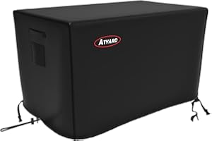 ATYARD Gas Fire Pit Cover Rectangular 42x24x24 inch - Waterproof Windproof Anti-UV Heavy Duty Patio Firepit Furniture Covers Black