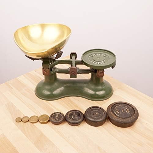 Restored by UKARETRO Scales || Victor, England || Weights Included || Green Colour with Brass Tray
