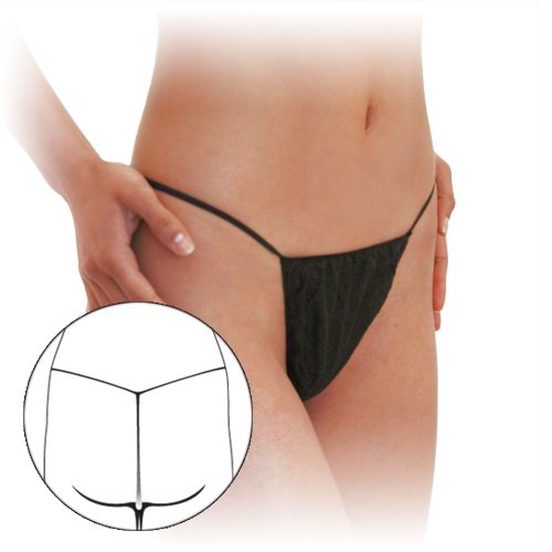Appearus Disposable T-string Thong, Black (60 Count/dp108x5)
