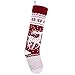 26-Inch Large Nordic Style Knitted Christmas Stockings in Burgundy/White for Stuffers & Mantel, Wall, & Staircase Decoration