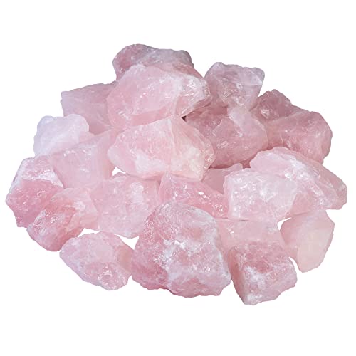 mookaitedecor 1 lb Bulk Natural Rose Quartz Raw Crystals Rough Stones for Tumbling,Cabbing,Polishing,Wire Wrapping,Wicca & Reiki Crystal Healing — image 1