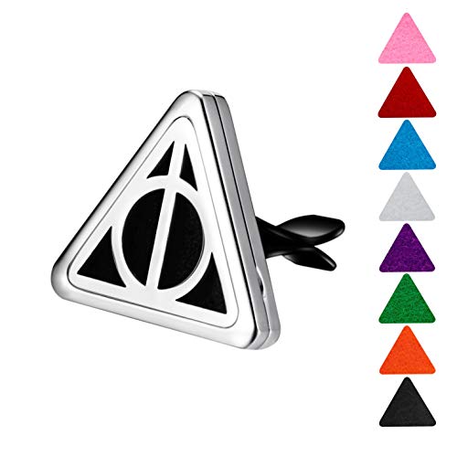 mEssentials Potter Hallows Aromatherapy Car Air Freshener Essential Oil Car Vent Diffuser With Vent Clip and 9 Color Refill Pads