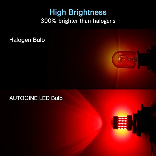 AUTOGINE 4 X Super Bright 9-30V 7440 7441 7443 7444 992 LED Bulbs 3014 54-EX Chipsets with Projector for Tail Lights Brake Lights Turn Signal Lights, Brilliant Red - Thumbnail 3