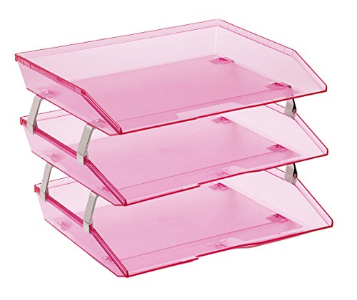 Acrimet Facility Triple Letter Tray (Clear Pink Color)