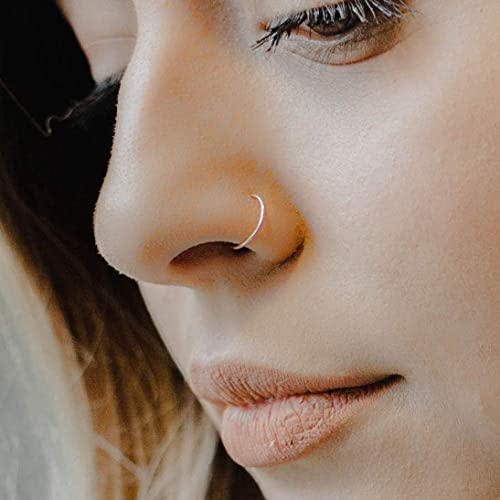 Rose Gold Nose Ring Hoop Amazon.com: 24G Rose Gold Nose Ring Hoop | Slightly Adjustable Delicate