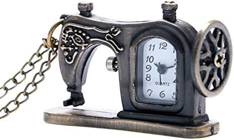 Mens Women Pocket Watch,Quartz Movemnet Sewing Machine Vogue Pocket Watch,Necklace Watch Gift for Mother