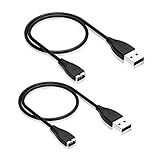 EveShine 2Pcs Fitbit Charge HR Charger, Replacement USB Charger Charging Cable Cord for Fitbit Charge HR Band Wireless Activity Bracelet (27cm, 2 Pack, Black)