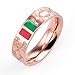X-LEE Luxury Shine Celebrity Ring Classic Red and Green Bar TISCO Ring(6)