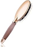 BIBTIM Boar Bristle Paddle Hair Brush for Men & Women, Designed for Wet, Dry, Thick, Thin, Curly & Straight Hair Detangling Brush (Golden)