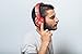 iJoy Matte Rechargeable Wireless Bluetooth Foldable Over Ear Headphones with Mic (RED)