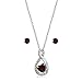 Lovve Necklace and Earring Set for Women Sterling Silver Gemstone & White Topaz Infinity Heart Birthstone Jewelry