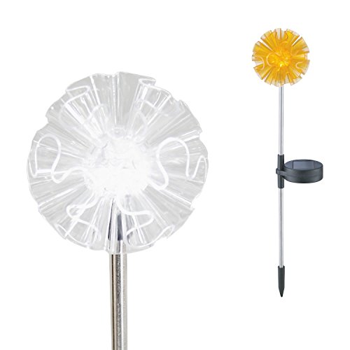 Omeet 2 Pack - Outdoor Solar Garden Lights - Dandelion LED Color Changing Solar Stake Lights Outdoor - Outdoor Decorative Lights for Patio Garden Figurines Dandelion Decoration