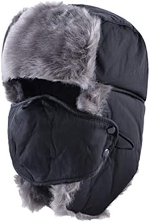 LKIUYN Solid Color Hat Men Winter Hats for Women Masks Cap Russian Thick Warm Ear Flaps Bone Snow Lei Feng Caps