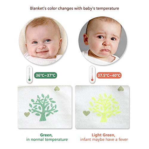 image for XMWEALTHY Newborn Baby Smart Fever Warning Adjustable Blankets, Infant