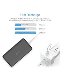 20000mAh Quick Charge 3.0 Portable Charger, 18W PD USB C Power Bank, OKZU Portable External Battery Pack for iPhone Xs XS MAX XR, Galaxy S9 S8, Google Pixel 3, Nintendo Switch etc. (Black)