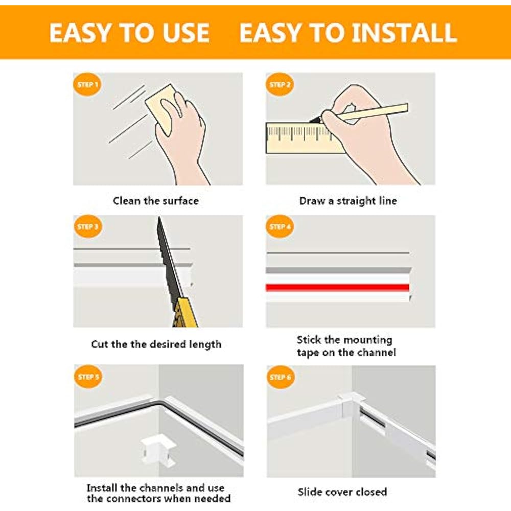 OneCord Cable Concealer, 157in Cover, PVC Wire Molding, Paintable