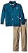 Calvin Klein Toddler Boys Jacket with Twill Pants Set, Teal, 3T
