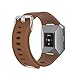 KingAcc Compatible Replacement Bands for Fitbit Ionic, Soft Silicone Fitbit Ionic Band with Metal Buckle Fitness Wristband Strap Women Men (1-Pack, Brown, Large)
