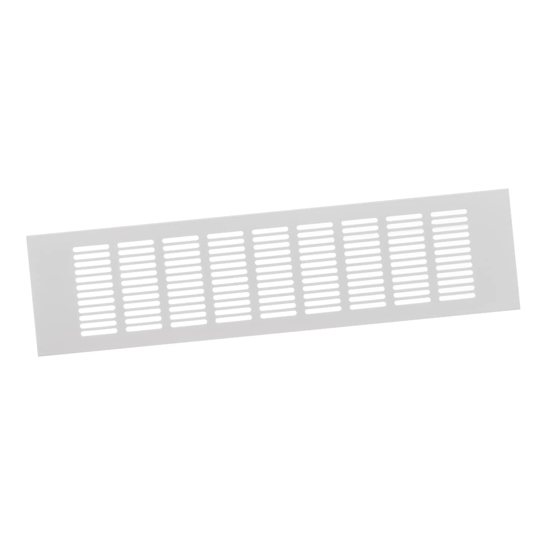 100x400mm Air Vent Cover - Aluminium Ventilation Grille - White Furniture Grill for Door, Wardrobe, Radiator