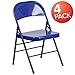 Flash Furniture 4 Pack HERCULES COLORBURST Series Cobalt Blue Triple Braced & Double Hinged Metal Folding Chair