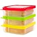 DecorRack 3 Pack Sandwich Containers -BPA FREE- Plastic Sandwich Box for Kids, Food Storage Container for Lunch and Snacks (Assorted)