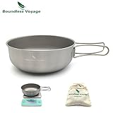 CATOP Titanium Bowl Pan Set 3 Piece Outdoor Camping Hiking Backpacking Cooking Picnic Cookware Mess Kit