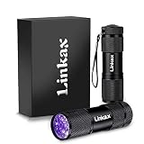 Linkax UV LED Flashlight Black Light UV Lights 9 LED Ultraviolet Blacklight Flashlights Pets Urine and Stains Detector on Clothes Carpet Rugs(2 Pack)