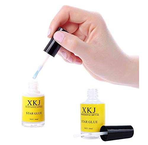 XICHEN 3 bottles Professiona Starry Sky Nail Art Glue for Foil Sticker Nail Transfer Tips Decorations Adhesive White 16 ML/bottles