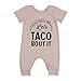 hirigin Newborn Boy Girl Hamburger Pattern Apricot Short Sleeve Button Romper (12-18months, Apricot)