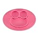 Kirecoo Baby Placemat Owl Silicone Feeding Plate for Toddlers, Easily Wipe Clean (Pink)