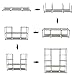 Homebi Clothes Closet Portable Wardrobe Durable Clothes Storage Non-Woven Fabric Wardrobe Storage Organizer with Hanging Rod and 6 Shelves,41.73