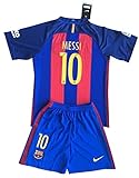 Messi #10 FC Barcelona 2016-2017 Youths Home Kit Shirt & Shorts Navy Blue (11-13 Years Old)