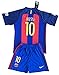 Messi #10 FC Barcelona 2016-2017 Youths Home Kit Shirt & Shorts Navy Blue (11-13 Years Old)