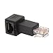 JSER Right Angled 90 Degree 8P8C FTP STP UTP Cat 5e Male to Female Lan Ethernet Network Extension Adapter