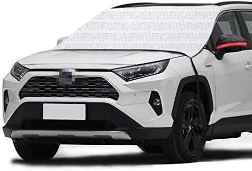 GreatParagon Windshield Snow Cover for Car - Sunshade, Waterproof,5-Layer Protection Snow, Ice, Frost,UV Full Defense, Fits Most Car Truck SUV Van, Mirror Covers Included